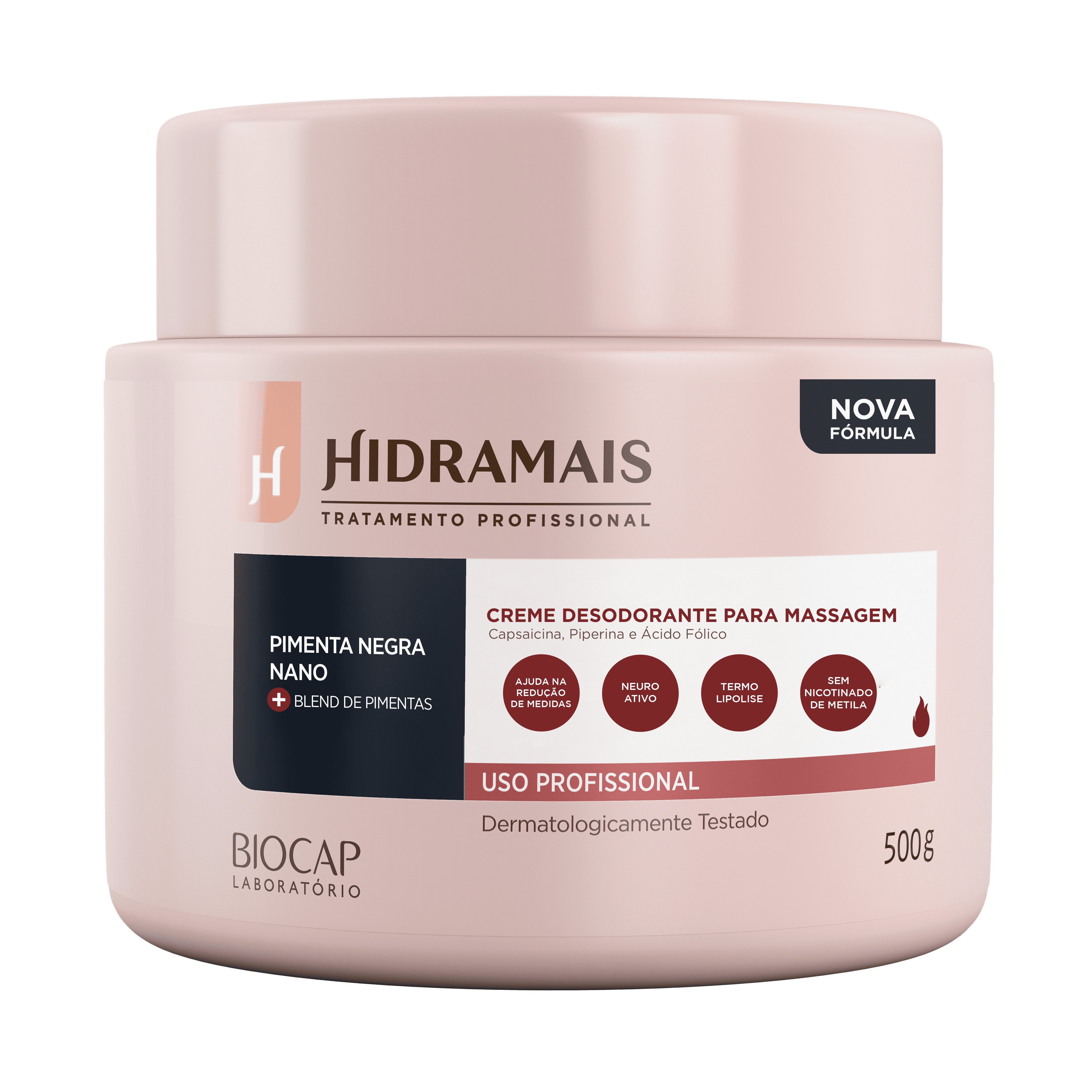 Creme para Massagem Pimenta Negra Nano 1kg | Nova Fórmula